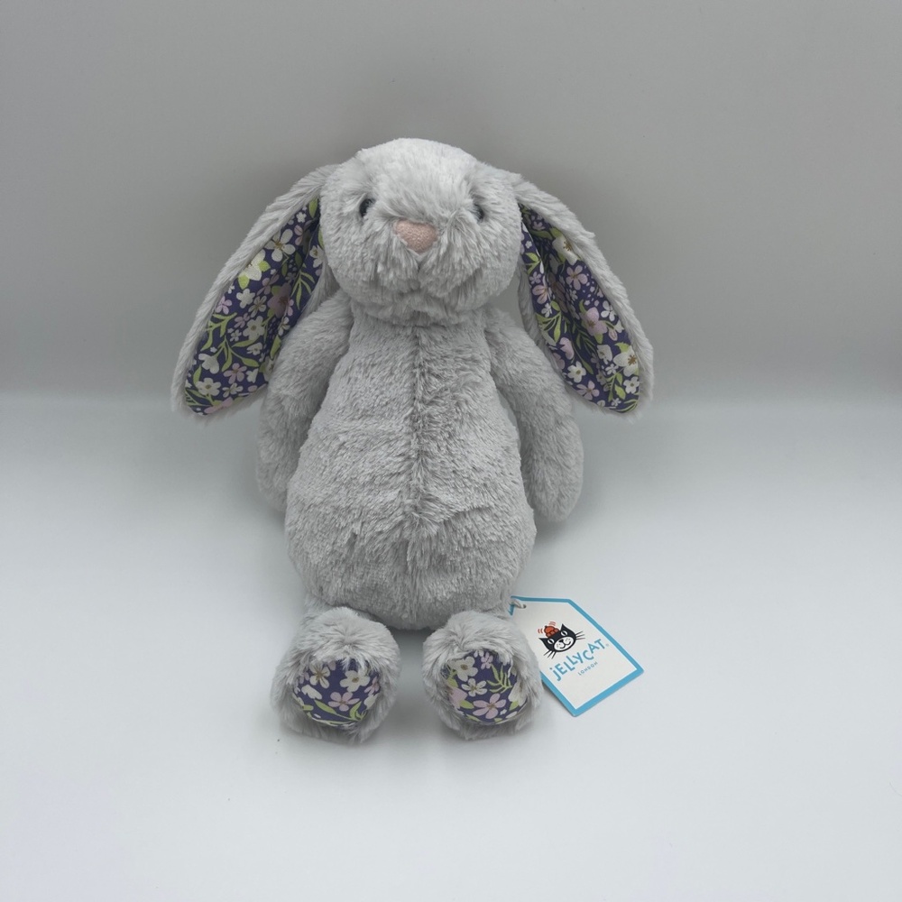 BNWT RARE Jellycat Blossom silver Bunny Rabbit Plush Toy Pink Flower Small cute